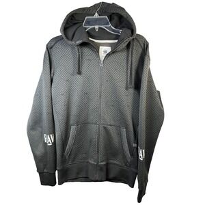 G-Star Mens RAW Zip Up  Black Hoodie Tone on Tone Size SMALL